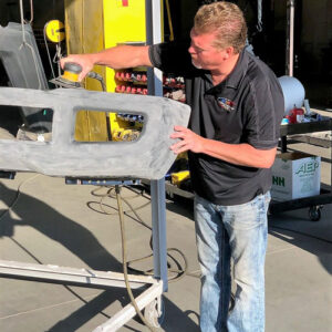 powder coating process: Hand Sanding & Pre-Bake