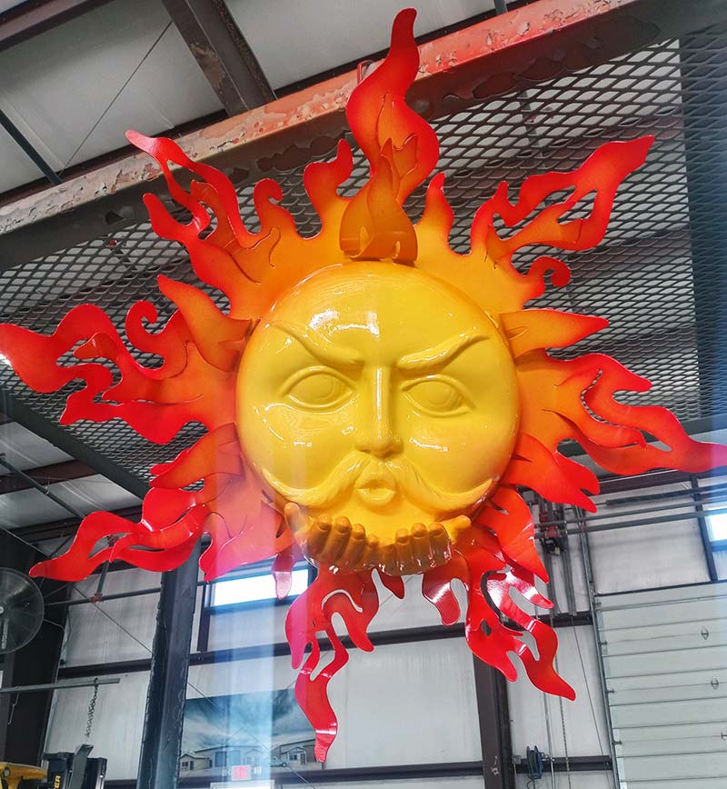 powder coated metal sculpture